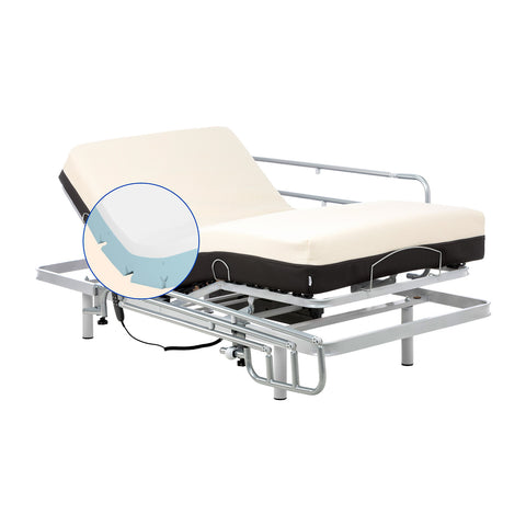 Pack Cama Articulada con Colchón Ortopédico Viscoelástico (80x200 cm, barandillas)