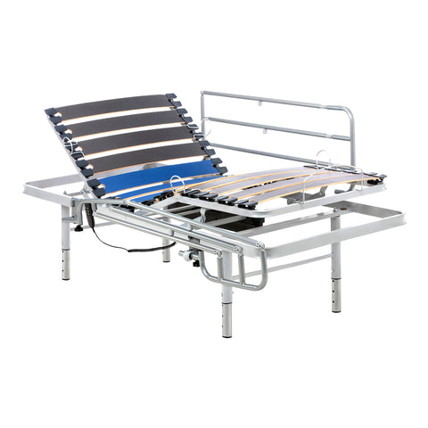 Letto ortopedico elettrico con piedi regolabili e sponde letto abbattibili - 105x190 cm