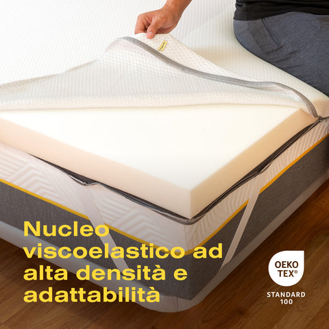 Ferlex - Topper Materasso Elion in Memory Foam da 7 cm - 160x190 cm