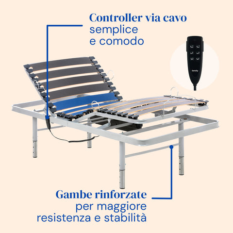 Letto ospedaliero con gambe regolabili e materasso sanitario in schiuma HR