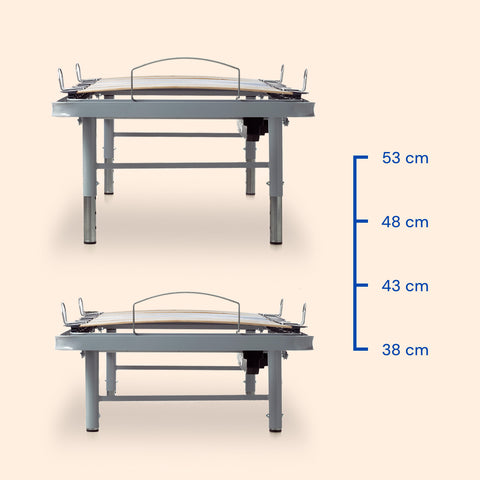 Letto ortopedico elettrico con gambe regolabili, materasso Visco Tencel e sponde letto - 80x200 cm