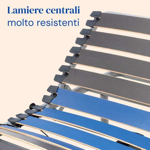 Letto ortopedico elettrico con sponde e materasso in Visco Tencel - 90x190 cm