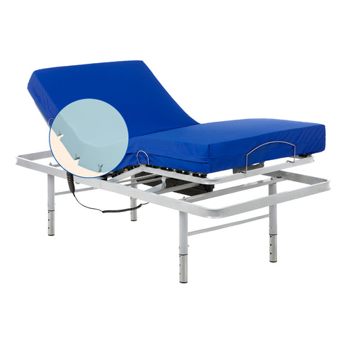 Letto ospedaliero con gambe regolabili e materasso sanitario in schiuma HR - 90x190 cm